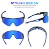 BEACOOL Polarized Sports Sunglasses GlossyBlack Blue