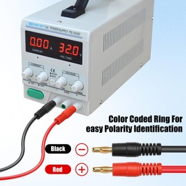 14AWG DC5521 to 4mm Banana Cable YACSEJAO 3FT/1M DC 5.5mm x 2.1mm to 4mm Banana Plug Cable DC 12V-24V Instrumentation Equipment Connector (DC5.5 * 2.5MM)