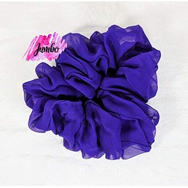 Purple Silk Chiffon Hair Scrunchie - Jumbo Size