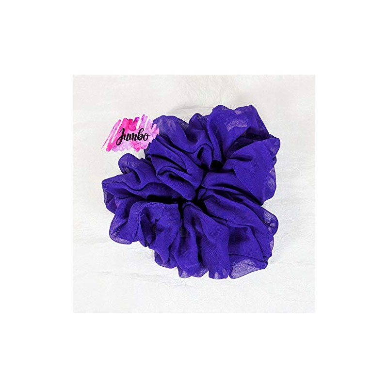Purple Silk Chiffon Hair Scrunchie - Jumbo Size