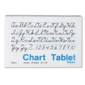 Pacon 74520 Chart Tablets, Unruled, 24 x 16, White, 25 Sheets