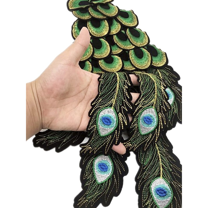 1 Pair Jumbo Shining Peacock Tail Wings with Layers Sew