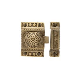 STALLION HARDWARE Antique Brass Cabinet Latch - Durable Solid Brass, Polished Finish for a Stylish Upgrade. Easy Install for Cabinets, Cupboards & Drawers, Vintage Charm Meets Modern Functionality