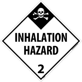 NMC DL105P National Marker Dot Placard Inhalation Hazard Sign 2, 10 3/4 Inches x 10 3/4 Inches, Ps Vinyl