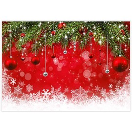 Allenjoy 10x8ft Fabric Snowflake Christmas Backdrop for Winter New Year Photography Family Party Birthday Supplies Glitter Bokeh Sparkle Red Merry Background Baby Shower Decorations Photo Booth Props