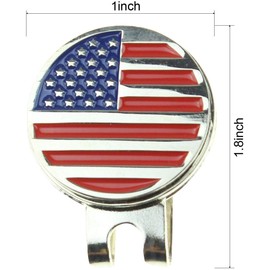 KOFULL Golf Hat Clip& Golf Marker US Flag Stainless Steel Golf Accessories for Men Golf Gifts - 4/Pack
