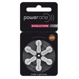 Power One Evolution Size 312 Hearing Aid Batteries, 60 p312 Batteries. Local Battery Keychain Battery Holder Included