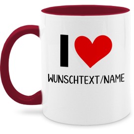 Tasse Tassen 325ml - I love Wunschname I Pärchen Geschenke für Pärchen Geschenkideen für Paare I Geschenke Paare personalisiert Valentinstag Geschenke für Paare Weihnachten I Pärchen Geschenk