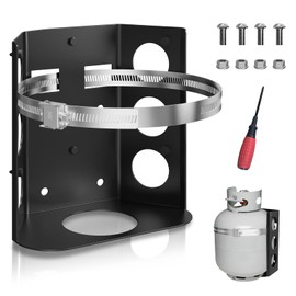 Piclafe 5 lb Propane Tank Mount, Heavy Duty Thickened Steel Mounting Bracket with Protective Soft Pads for RV, Truck, Campervan,Travel Trailer, Jeep and Boat