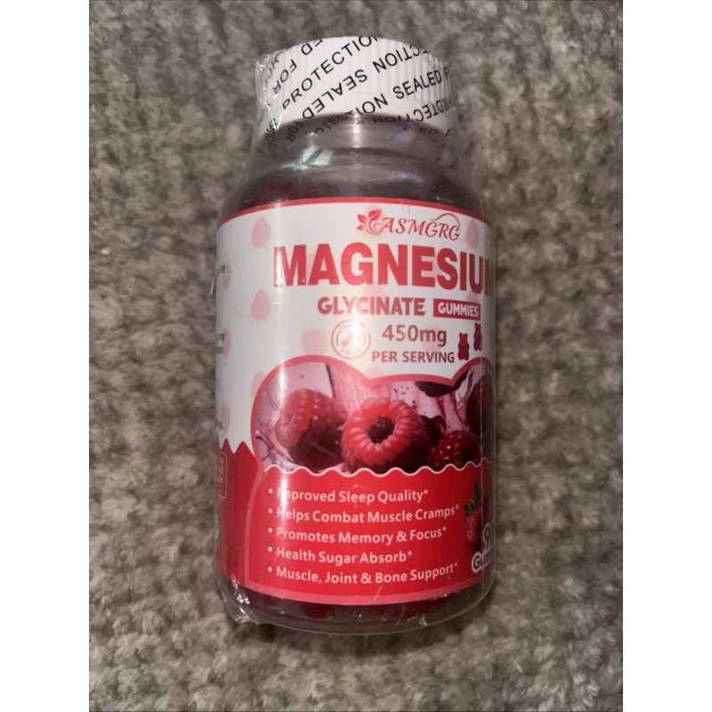Magnesium Glycinate Gummies 450mg - 90 Vegan Gummies Sugar Free