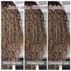 SAPPHIREWIGS Peluca sintética rizada marrón con encaje frontal para mujer,