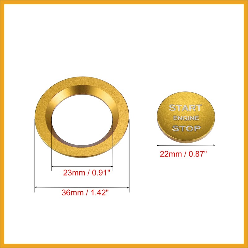 Partuto Car Engine Start Stop Button Cover Trim Sticker Kit