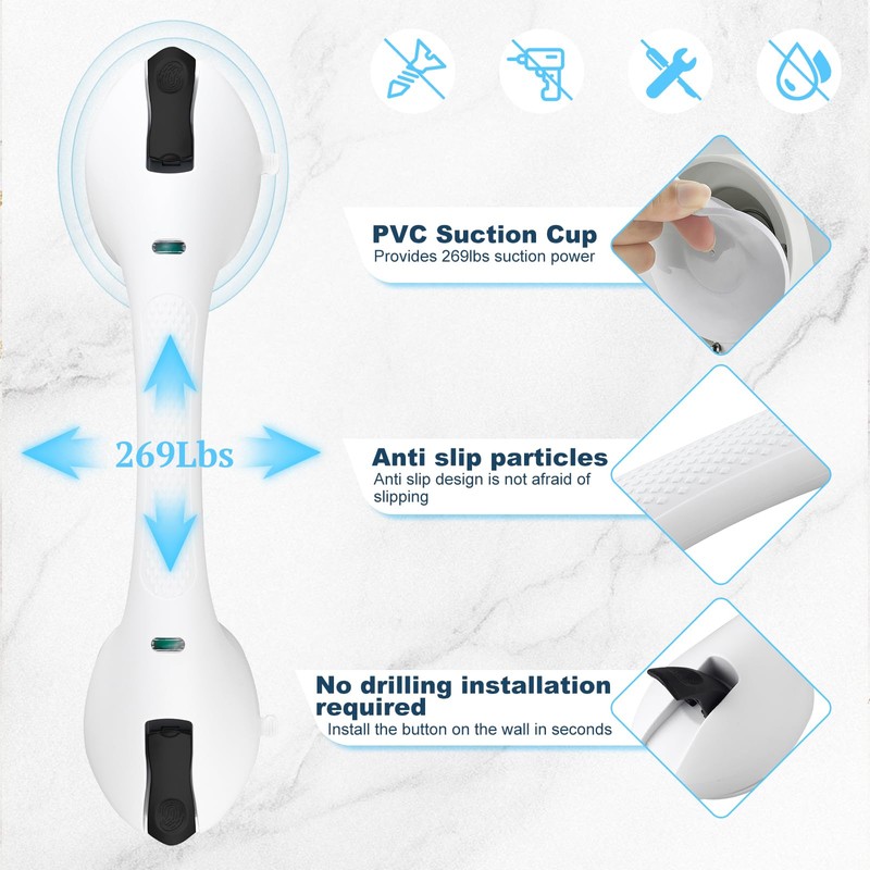 Daren Medical Suction Grab Bars for Bathtubs and Showers, Heavy