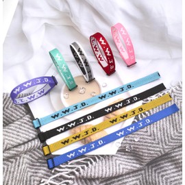 MONAZEO 9-27Pcs W.W.J.D. Webbing Bracelets What Wound Jesus Do Bracelets Inspirational Christian Bracelets for Women Men Adjustable Religious Woven WWJD Wristbands for Fundraisers