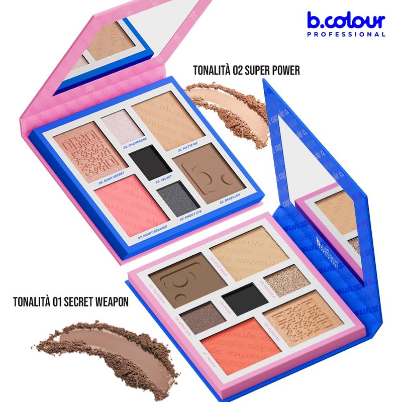Contouring Face and Eyes Palette / 02 Super Power, Pro