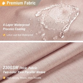 BTTN Fabric Shower Curtain, Linen Textured Heavy Duty Polyester Cloth Shower Curtain Set with Plastic Hooks, Blush, 72x96