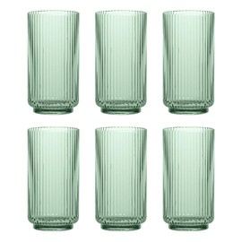 TarHong Mesa Premium Plastic Drinkware Jumbo Beverage, 22 Ounce, Sage Green, Set of 6