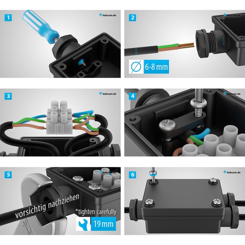 Parlat Cable-connector Double For Outdoor, Muffe For 6-8mm Cable IP68