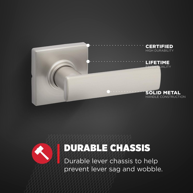 Kwikset Breton Interior Passage Door Handle, Lever for Closet and