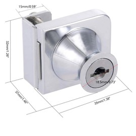 Recogwood 2Pcs Glass Cabinet Door Lock, Single Glass Display Case Locks Security Locks Cam Locks with Keys for Door Cabinet Mailbox Drawer Cupboard, Keyed Alike