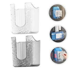 BUGUUYO Bathroom Wipes Storage Box 2pcs Wall Mount Tissue Holder Wet Wipe Dispenser