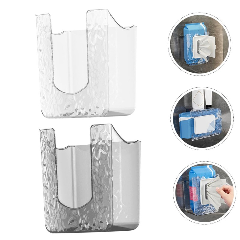 BUGUUYO Bathroom Wipes Storage Box 2pcs Wall Mount Tissue Holder