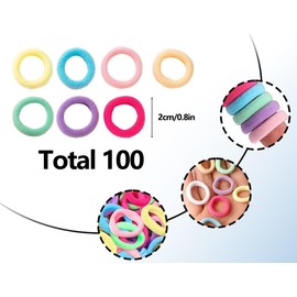 KAPSING Pack of 100 Hair Bobbles Girls Elastic Small Hair Bobbles Multicoloured Children's Girls Hair Band Soft Mini Seamless Hair Bands