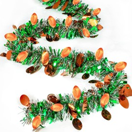 52.5 Feet Football Tinsel Garland 8 Pieces Green Tinsel Garland Superbowl Party Decorations Shiny Twist Garland Shiny Decoration for Boys Football Birthday Party Wreath Hanging Decor