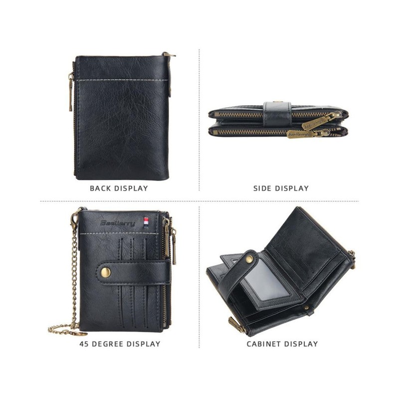 REMARSO Men's Bifold Wallet, Large Capacity, Popular, Folding Wallet, Chain