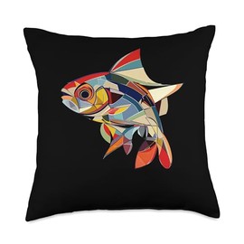 Kuhli Loach Cubism Throw Pillow
