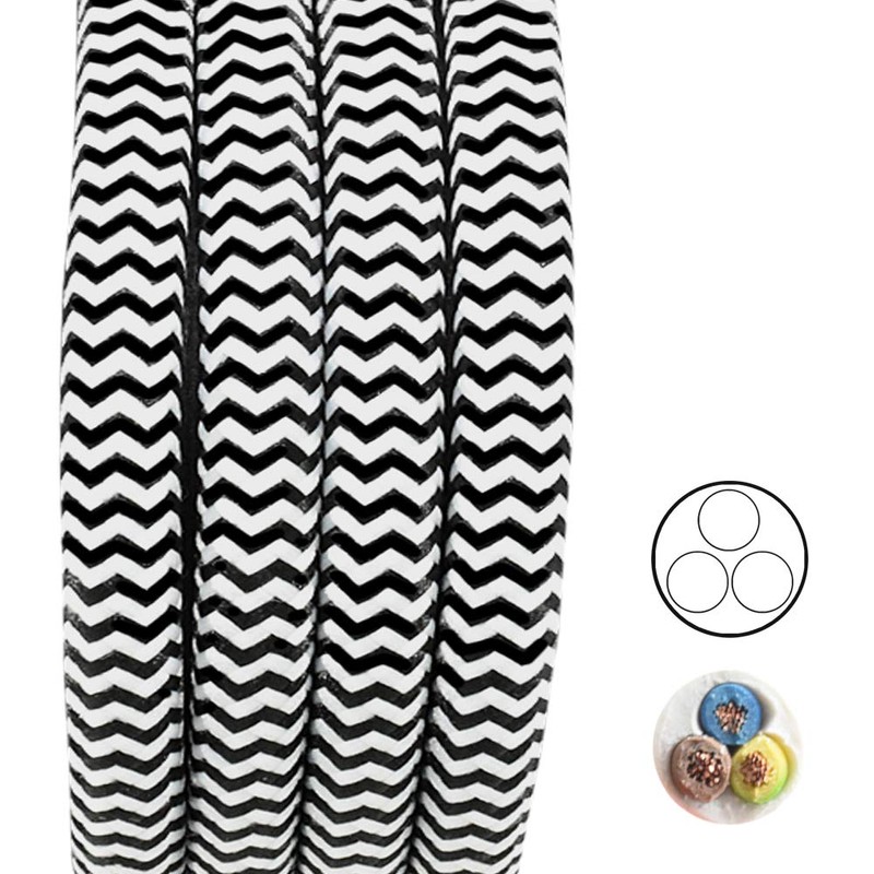 Textile Cable Pattern 3 x 0.75 mm² 3G Cable Fabric