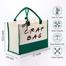 EDCTO Canvas Bag Gift, Cotton Canvas Tote Bag, Crap Bag, Canvas Tote Bags for Women, Mom Gift, Grandma Gift, Aunt Gift, Womens Weekend Bag, Reusable Grocery Bags for Picnic Shopping Holiday Camping B
