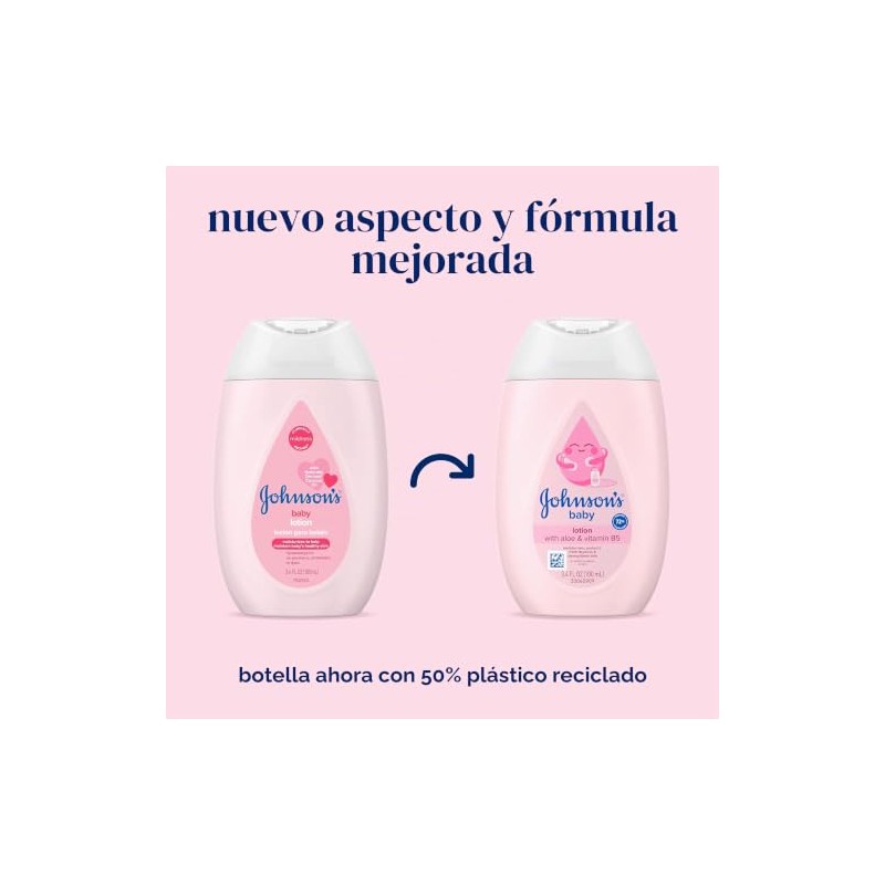 Johnson Moisturizing Pink Baby Lotion With Coconut Oil Hypoallergenic And