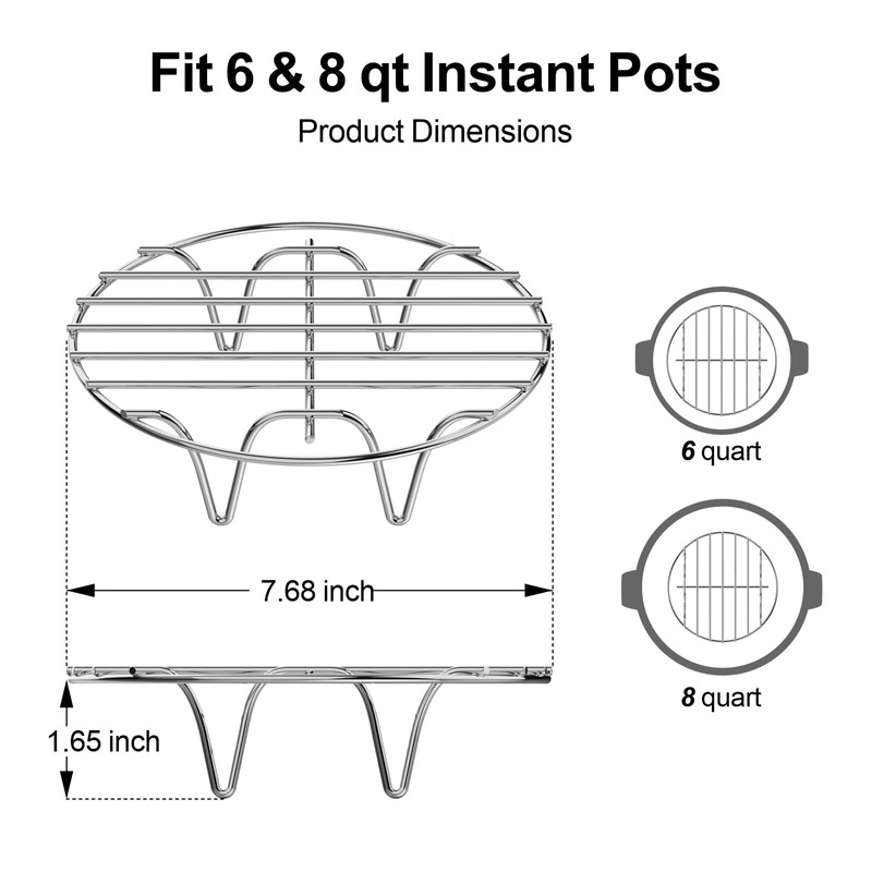 GSlife Instant Pot Steamer Rack - Stainless Steel Instant Pot