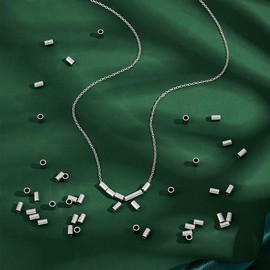 UNICRAFTALE 100Pcs 304 Stainless Steel Tube Beads 6mm Long Spacer Beads Metal Column Beads Hollow Tube Beads Loose Beads Hole 3mm for DIY Bracelet Necklace Jewelry Making, STAS-UN0056-55-US12