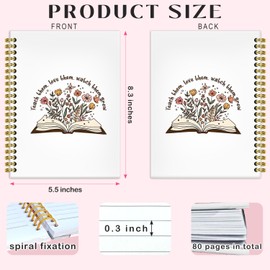 BRRNYOI Floral Book Teachers Notebook Journal 5.5x8.3, Teacher Appreciation Gifts, Back to School Teacher Gifts, Teach Love Watch Them Grow Teaching Hardcover Spiral Notebooks for Note Taking