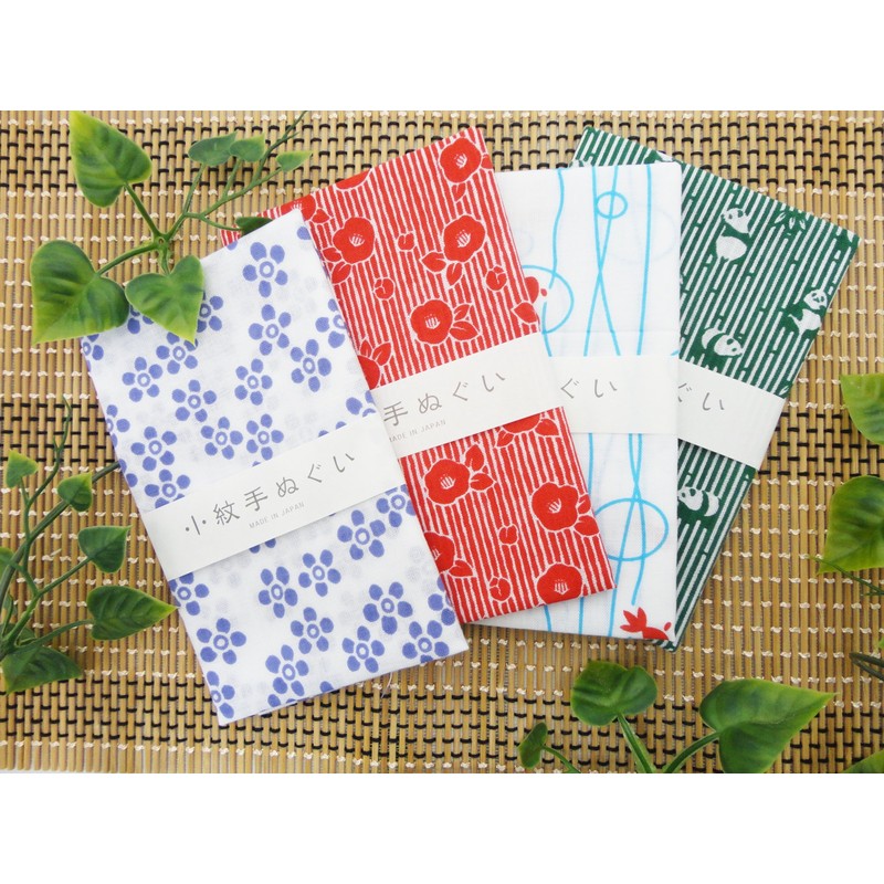 宮本 小紋手ぬぐい 笹ぱんだ 33×90cm 33356 グリーン