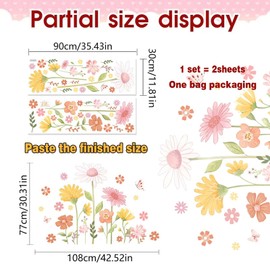 SEPWGUMD Daisy Wall Decals Flower Wall Stickers, Dazzling Wall Stickers Decor - Versatile Floral Wall Decals for Effortless Home Styling, Boho Wall Decor, Daisy Wall Decals & Butterfly Wall Decor