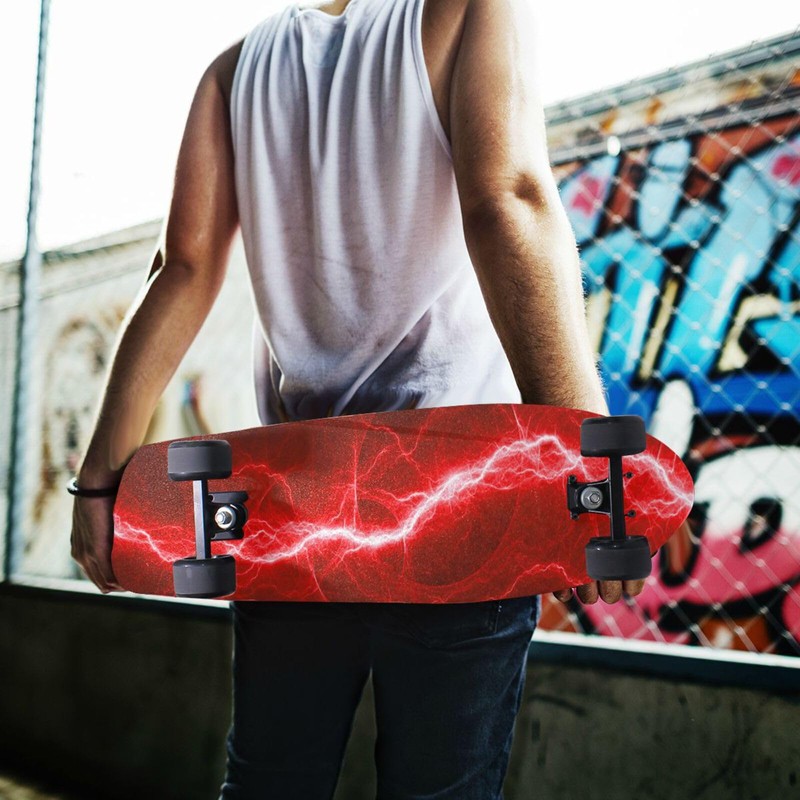 Nander Thunder Lightning Red Skateboard Grip Tape Sheet,Non Slip Waterproof