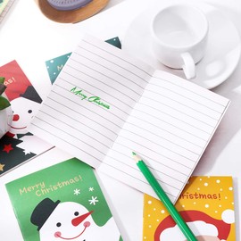 48 Pcs Mini Christmas Notepads Pocket Notebooks for Kids Adults Christmas Party Favors