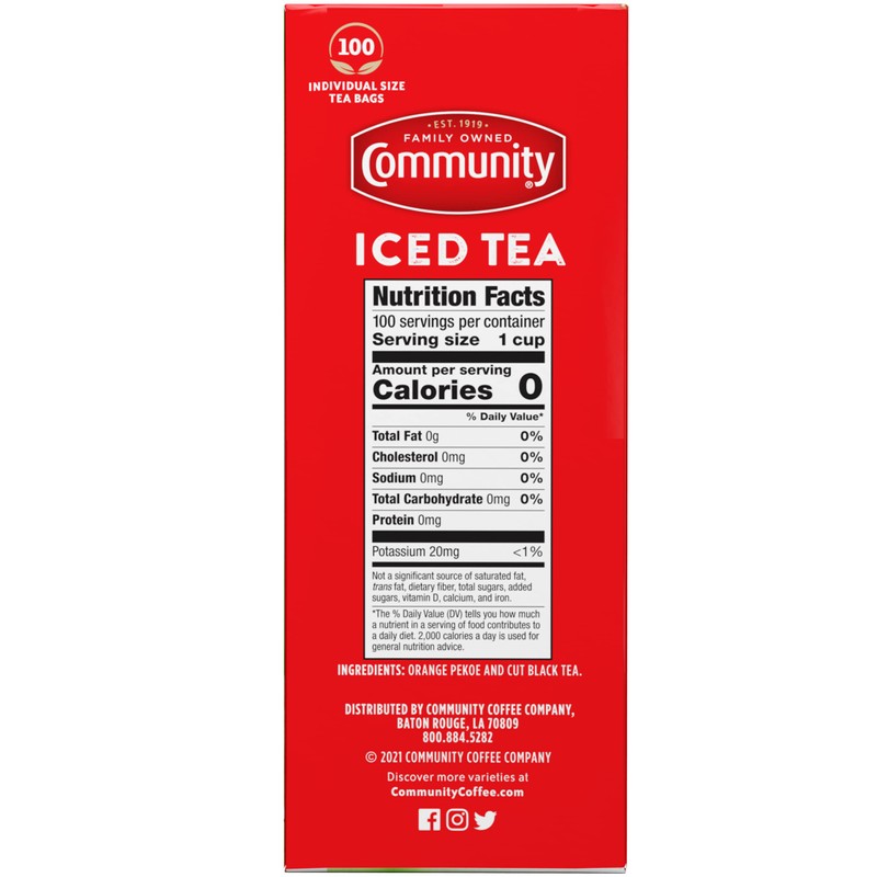 Community Coffee Orange Pekoe Cut Black Tea, 100 Individual Size