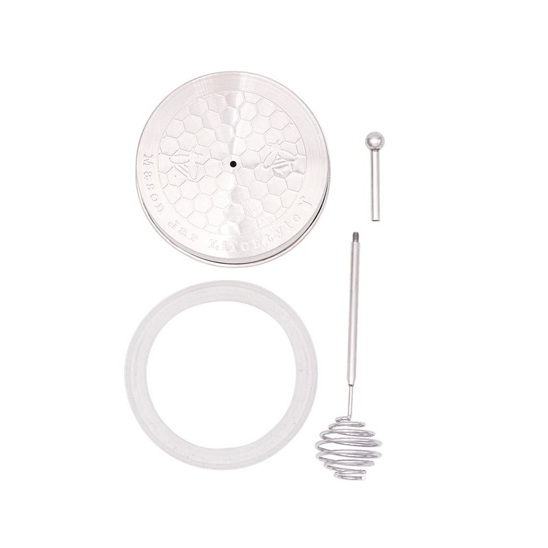 Stainless Steel Honey Dipper by Mason Jar Lifestyle (Regular Mouth)