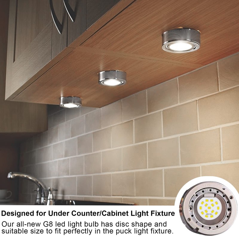 TAIYALOO G8 LED Bulb Dimmable, 3W (30W-35W Halogen Equivalent), Natural