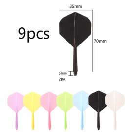 HERZONE Dart shafts and flights made of one piece darts accessories 2BA (black)