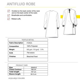 Banu Isolation Gowns – Reusable Level 2 – Double Knotted Protective Gowns for Healthcare – Protective Anti-Fluid Fabric (1) White