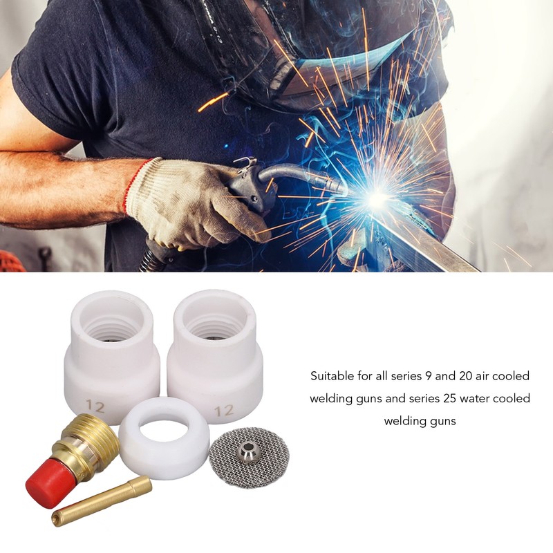 6PCS Welding Torch Adapter Kit Copper PTFE Standard Size TIG