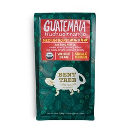 Bent Tree Coffee Roasters Organic Coffee, 12oz (Guatemala), Whole Bean Coffee, Medium Roast, USDA Organic, Full Body, Bright, Pleasant Acidity, Cherry, Lemon, and Citrus Notes