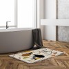 JIRGIXA Mid Century Atomic Cat Bath Mat Retro Atomic Black