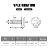 Pack of 20 M8 x 35 Flat Head Screws Stainless