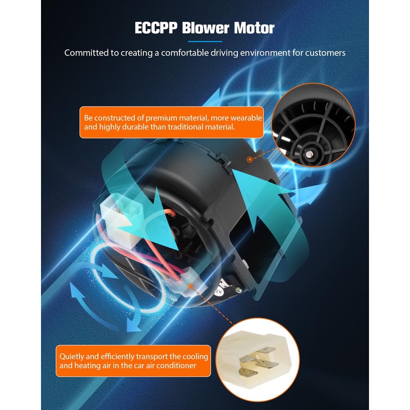 ABS plastic Heater Blower Motor w/Fan Cage ECCPP Front for